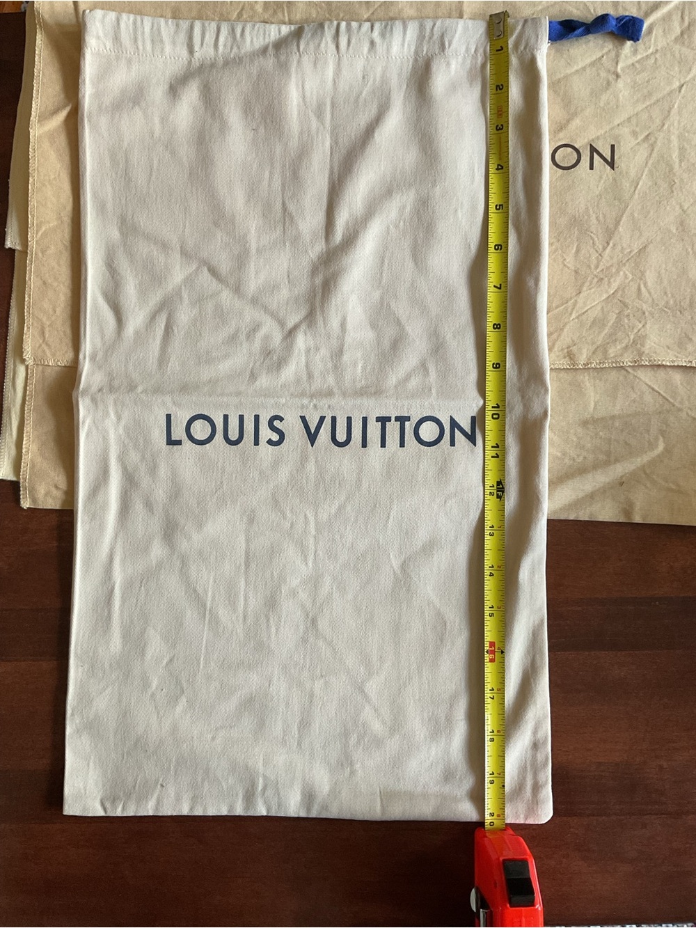 Louis Vuitton Cream and Blue Branded Dust Bag